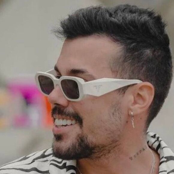 NEW Prada PR17WS VYJ6X1 Powder Beige Brown Rectangle Unisex Sunglasses - Picture 4 of 14